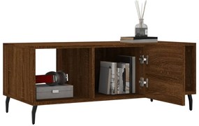 Barna tölgyszínű szerelt fa dohányzóasztal 102 x 50 x 40 cm