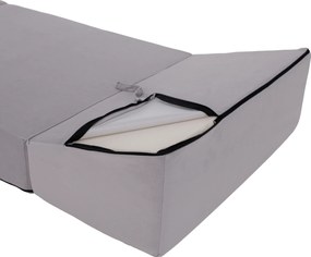 Összecsukható matrac/fotel, 2v1, világosszürke, PELOS