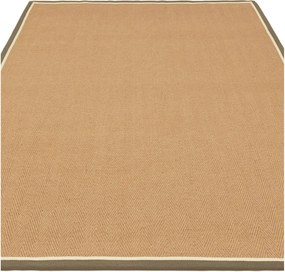 Khaki-natúr színű kétoldalas-kézi szövésű juta szőnyeg 200x290 cm Bordo Herringbone Khaki – Asiatic Carpets