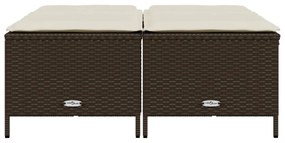 4 db barna polyrattan szék párnákkal