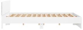 fehér ágykeret fejtámlával és LED-del 200 x 200 cm