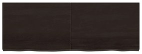 sötétbarna kezelt tömör tölgyfa fali polc 140 x 50 x (2-6) cm