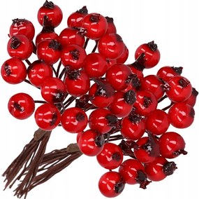 Berkenye drót galagonya 12mm golyó piros nád 72db