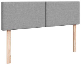 Ottomán ágy matraccal világosszürke 140x190 cm szövet