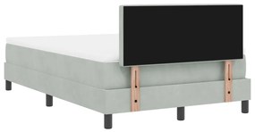 Box Spring Ágy Matraccal &amp; LED Szürke 120x190 cm Bársony