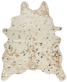 Bézs Mű Marhabőr Szőnyeg Arany Foltokkal 130 x 170 cm BOGONG Beliani