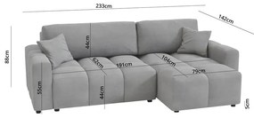 Fehér kinyitható sarokkanapé (variálható) Luki – Ropez