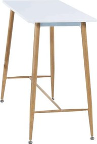 Bárasztal, fehér/bükk, MDF/fém, 110x50 cm, DORTON