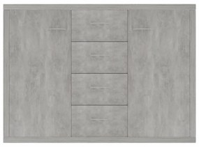 betonszürke szerelt fa tálalószekrény 88 x 30 x 65 cm
