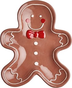 SWEET X-MAS dekor tányér 19 x 16 cm, mézeskalács figura