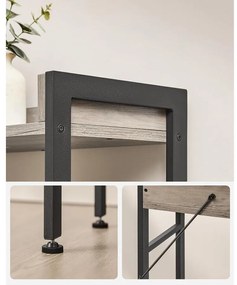 3 Szintes WC/mosógép fölé helyezhető polc szürkés-bézs és fekete színben