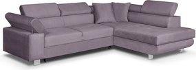 FREDO sarokkanapé, jobb oldali, kinyitható Lila