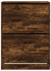 füstös tölgy cipőszekrény 2 kihajtható fiókkal 80x42x108 cm