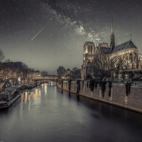 Poszter 70x70cm Notre-Dame de Paris éjszaka, Assaf Frank