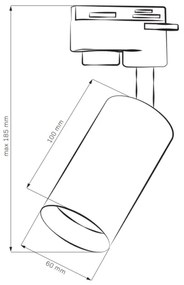 Spotlámpa sínrendszerhez MARIBEL 3xGU10/10W/230V +1 m sín rendszer