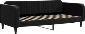 vidaXL fekete bársony kanapéágy 100 x 200 cm