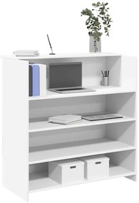 recepciós pult fehér 100x50x103,5 cm szerelt fa