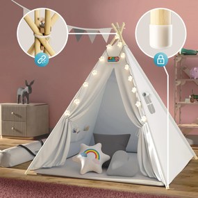 Deuba Gyerek sátor Teepee 160x130x130 cm - fehér