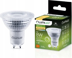 Led izzó GU10 8W 650lm 3000K Meleg reflektor 36° Tompítható