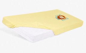 Bébi pamut gumis lepedő 60x120/70x140 - Oroszlán mintával