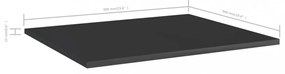 8 db magasfényű fekete szerelt fa könyvespolc 60 x 50 x 1,5 cm