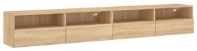 2 db sonoma tölgyszín szerelt fa fali TV-szekrény 100x30x30 cm