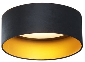 Modern mennyezeti lámpa fekete bársony 40 cm LED-del, 3 lépésben dimmelhető - Sue