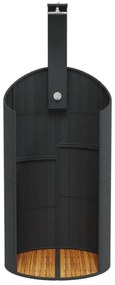 fekete polyrattan és akácfa kültéri zuhanyzó 100x100x241,5 cm