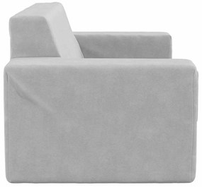 vidaXL kétszemélyes világosszürke puha plüss gyerekkanapé