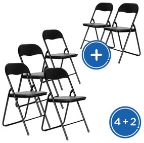 Rosso összecsukható konferencia szék 4 + 2 INGYENES, fekete