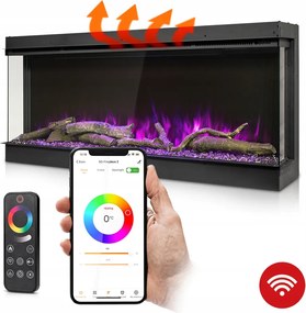 Elektromos Fali Kandalló 84 cm FƱtés +wifi 3D hanggal