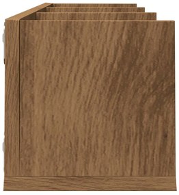 kézműves tölgy színű szerelt fa CD-tartó fali polc 75x18x18 cm