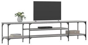 szürke sonoma színű szerelt fa és vas TV-szekrény 201x35x45 cm