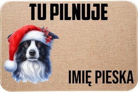 Karácsonyi Ágynemű Lábtörlő Lábszőnyeg Itt Őrök Név Border Collie