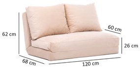 Krémszínű kinyitható kanapé 120 cm Taida – Balcab Home