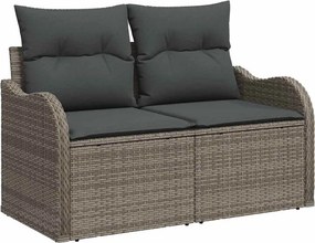 vidaXL Kerti kanapé párnával Szürke 121 x 62 x 69cm polirattan