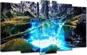 Vászonkép 100x60 Vízesés a folyón Hegyek