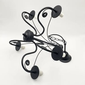 Brilagi - LED Csillár láncon COTTAGE 5xE14/40W/230V fekete/fehér