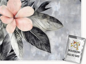 Fotótapéta Virágok Beton Levelek Utánzat Hálószoba Nappali Tapéta 300x210