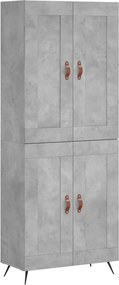 vidaXL betonszürke szerelt fa magasszekrény 69,5 x 34 x 180 cm