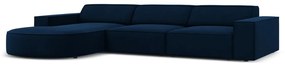 Kék bársony sarokkanapé (bal oldali) Jodie - Micadoni Home