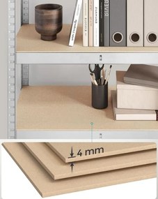 Fém tároló polcok szett(2db) 160x80x40 cm, ezüst