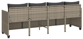 világosszürke polyrattan napozóágy párnával