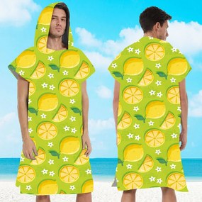 Poncsó törölköző LEMONS zöld 80×145 cm