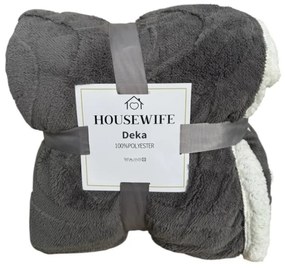 Luxus mikroplüss sherpa pléd NESTIVE világosszürke Méret: 200 x 230 cm