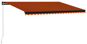 narancssárga és barna kézzel kihúzható napellenző 500 x 300 cm