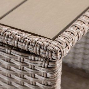 Casaria® Vedis rattan asztal 45x45x40 cm - krém