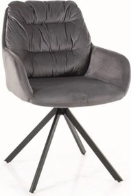 Spello kárpitozott velúr forgószék szürke nappaliba, étkezőbe