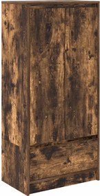 vidaXL füstös tölgy színű szerelt fa szekrény fiókkal 55,5x34x119,5 cm