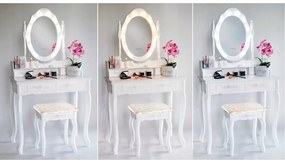 FÉSÜLKÖDŐ ASZTAL LED VILÁGÍTÁSSAL - FEHÉR TL011